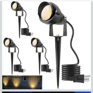Landscape Spotlights, 10W Outdoor,  Warm White 4-Pack